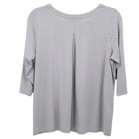 J. Jill Polka Dots Top Womens XL Gray Lagenlook Twee Casual Weekend Layering - Picture 3 of 15